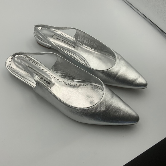 MANOLO BLAHNIK HANDMADE LEATHER SLINGBACK - Picture 1 of 5